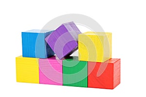 Wooden toy cubes