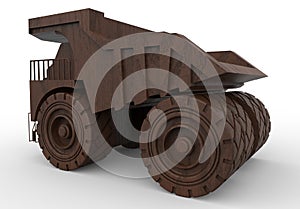 Wooden toy dump truck