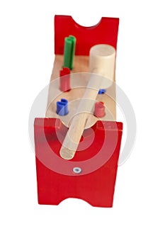 Wooden toy for kids with hammer