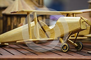 Wooden toy plane