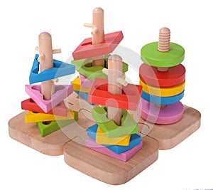 Wooden toy puzzle colorful blocks