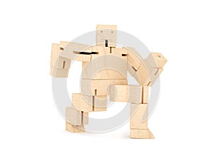Wooden toy robot