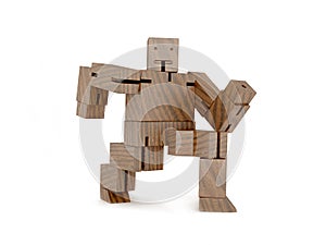 Wooden toy robot