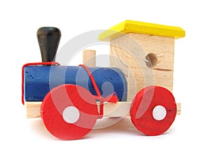 Wooden toy train engine