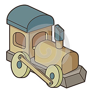Wooden Toy Train Icon