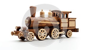 Wooden toy train locomotive