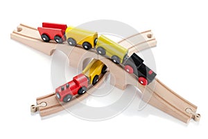 Wooden toy trains
