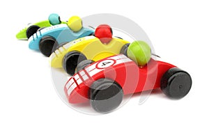 Wooden toys race cars
