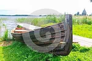 Wooden traditional boat for fishing of the peoples