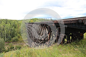 Wooden train trestle