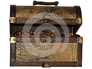 A wooden treasure chest