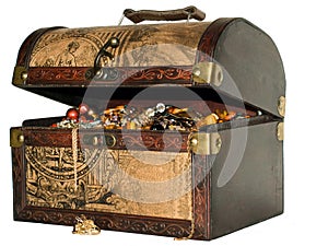 A wooden treasure chest