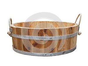 Wooden tub with handle rope