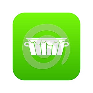 Wooden tub icon digital green