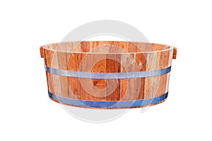 Wooden tub isolated.