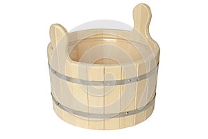 Wooden tub with metal hoops