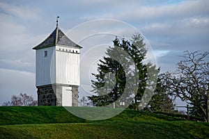 Wooden turret on Banchory golf course green