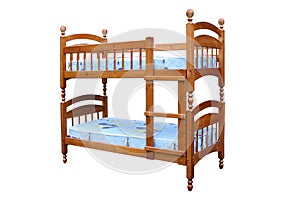 Wooden two-storeyed bed