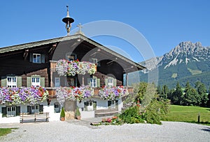 Wooden tyrolean House,Ellmau,Tirol,Austria photo
