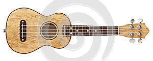 Wooden ukulele Front view 3D photo