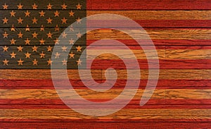 Wooden Usa Flag