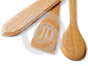 Wooden Utensil on white.