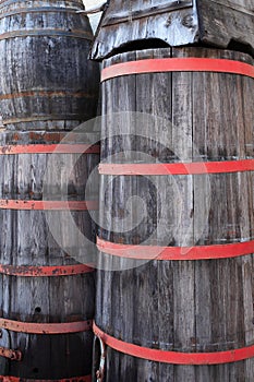 Wooden vats or barrels