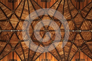 Wooden vaulted ceiling in the Grote Kerk in Haarlem, Netherlands photo