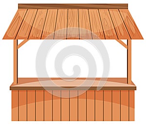 Wooden vendor on white background