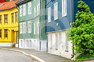 Wooden village in the City,of Oslo, Scandinavia