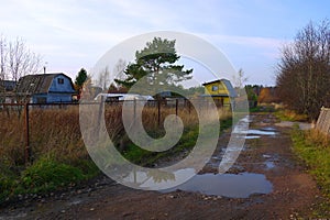 Wooden village houses in the heartland of Russia