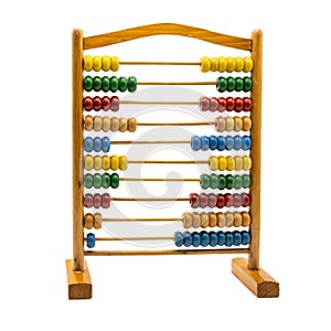 Wooden vintage abacus isolated on white
