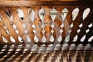 Wooden vintage curtain railing