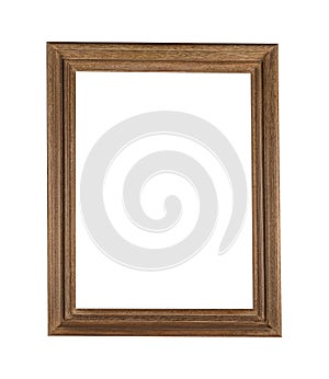 Wooden vintage frame for painting or picture isolated on a white background