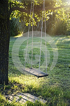 Wooden vintage garden swing