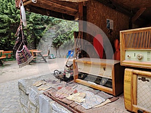 A Wooden Vintage Retro Radio in Matka Canyon