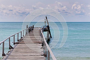 Wooden walking way leading to the seacoast