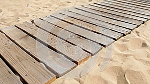 Wooden walkway on the beach