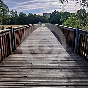Wooden walkway bridg