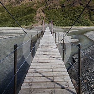Wooden walkway bridge