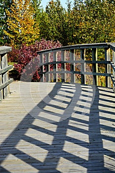Wooden Walkway Bridge in Park