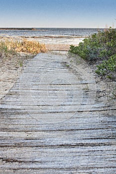 Wooden walkway to beach