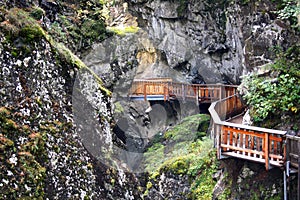 Wooden Walkways leading through Gorner Gorge