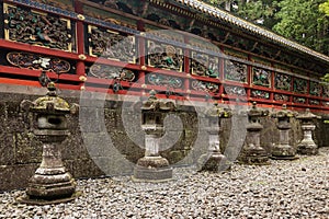 Wooden wall with carvings at Nikko Tosho-gu