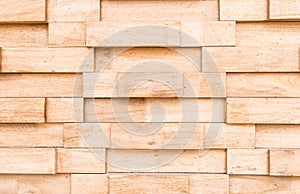Wooden wall made up vertically stacked logs for background, Woodblocks pattern for Background