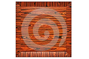 Wooden wall panel. Rosewood fineline veneer wall panel on white background