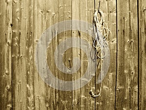 Drevený stena lano sépia 