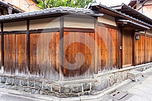 Wooden wall of a ryokan