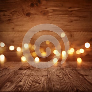 Wooden wall with starlights