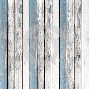 Wooden wall texture background, painted blue and nail